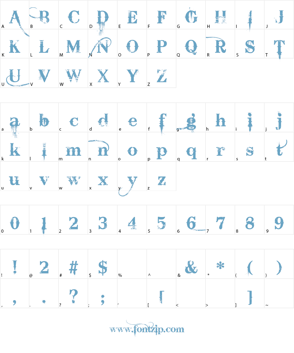 Bleeding Cowboys Font Character